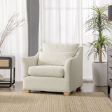 Citadell 38" Upholstered Accent Chair with Lumbar Pillow and Flared Arms - Accent Chairs