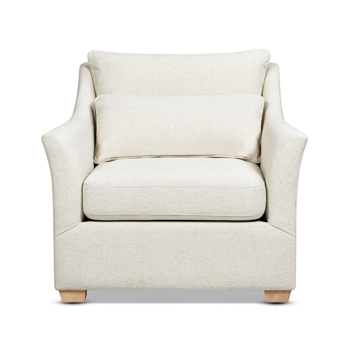 Citadell 38" Upholstered Accent Chair with Lumbar Pillow and Flared Arms - Accent Chairs
