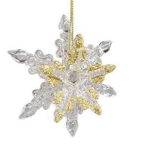 Spunglass Ornament - Gold Snowflake