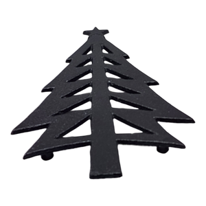 Cast Iron Matte Black Christmas Tree Trivet