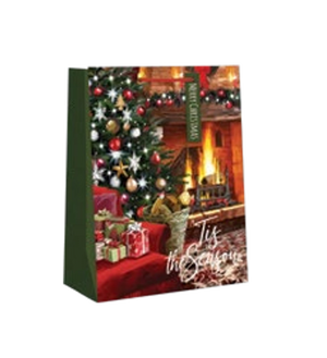 Traditional Small Gift Bag - Fireplace