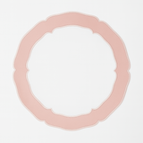 Clarion White Pink Round Faux Leather Placemat