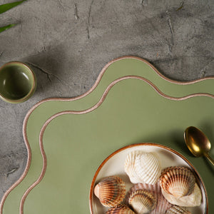 HAVEN LIGHT GREEN FAUX LEATHER PLACEMAT (Set Of 4)