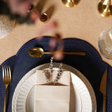 Nurture Navy Blue Round Faux Leather Placemats