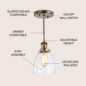 Cleo adjustable metal/glass led pendant - Tuesday Morning - Pendants