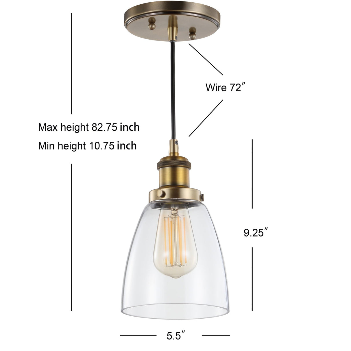 Cleo adjustable metal/glass led pendant - Tuesday Morning - Pendants