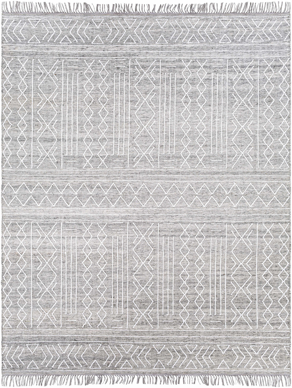 Gray Clintwood Wool Tassel Carpet - Clearance