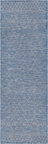 Lorena Blue Flatweave Trellis Area Carpet - Clearance