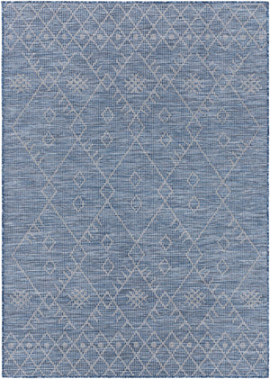 Lorena Blue Flatweave Trellis Area Carpet - Clearance