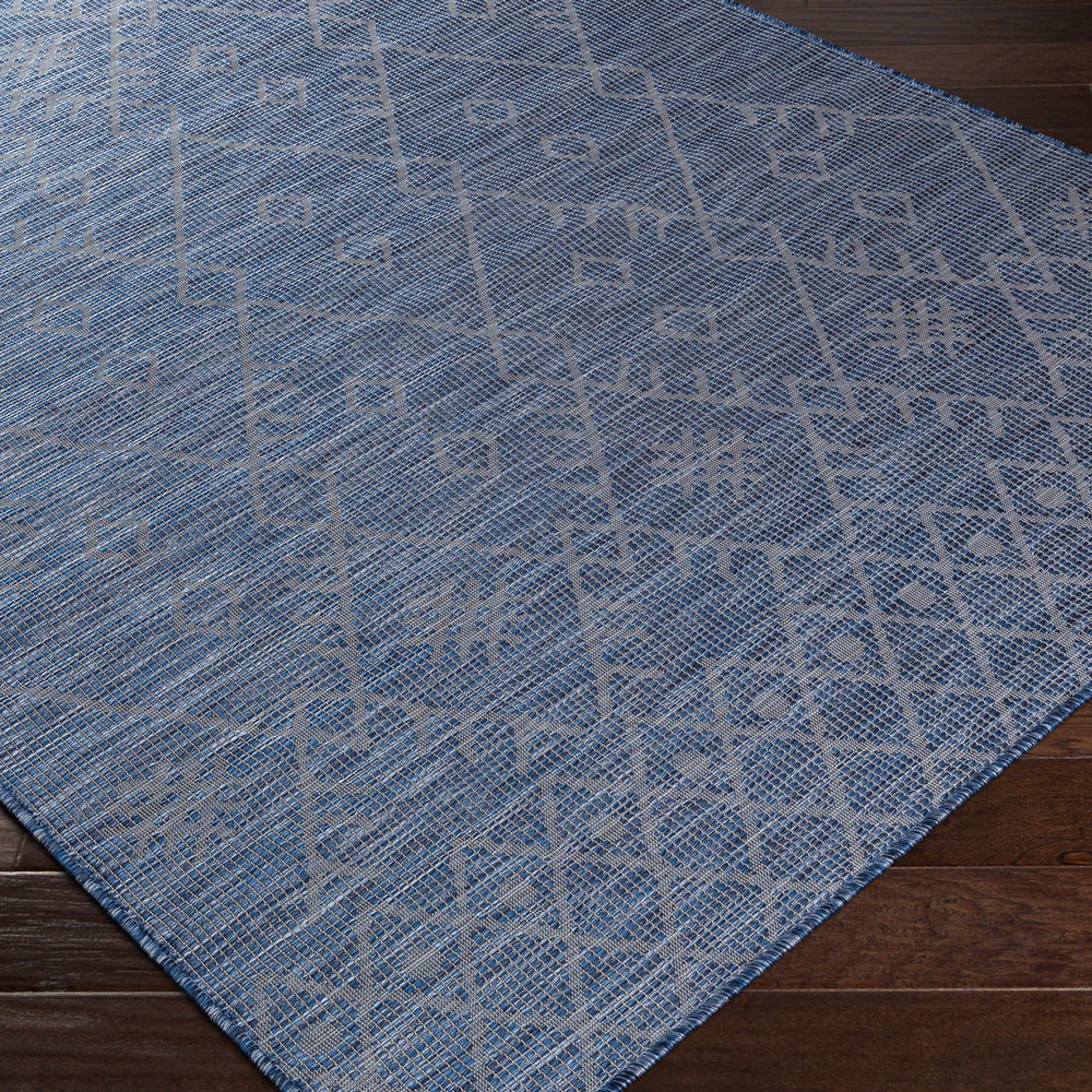 Lorena Blue Flatweave Trellis Area Carpet - Clearance