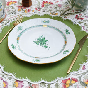 Clover Green Round Fabric Placemat