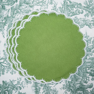 Clover Green Round Fabric Placemat