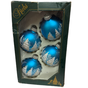Krebs  Glass Ornament 4 pack - Turquoise Bliss