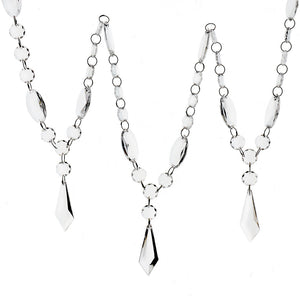 Clear Bead With Diamond Shape Drops Garland - 6 feet