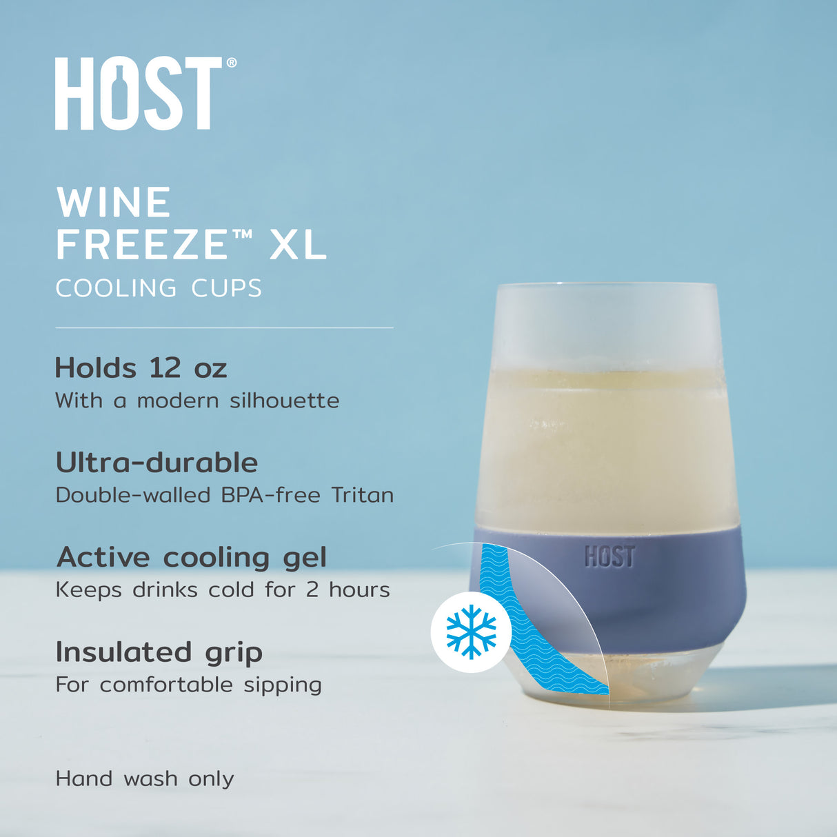 Wine freeze™ xl in slate blue (set of 2) by host®