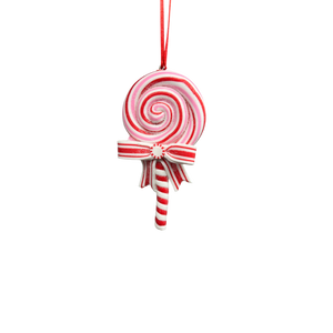 Candycane Treats Hanging Ornament - Red Pinwheel