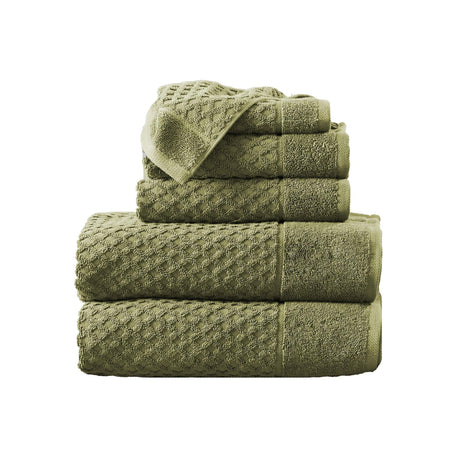 Cotton diamond waffle weave bath towel set - grayson collection