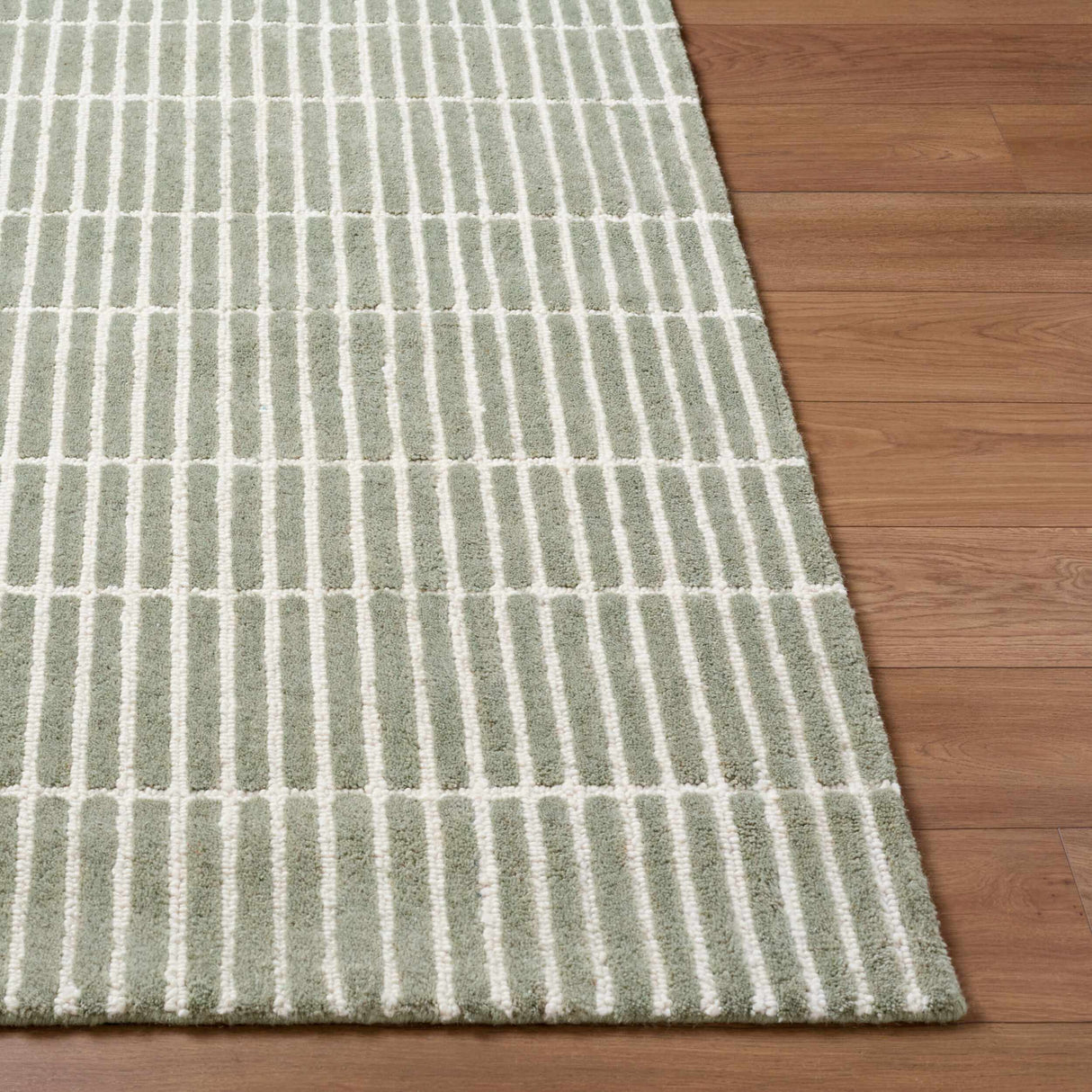 Finial Olive Wool Area Rug
