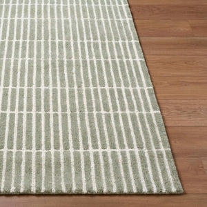 Finial Olive Wool Area Rug