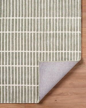 Finial Olive Wool Area Rug