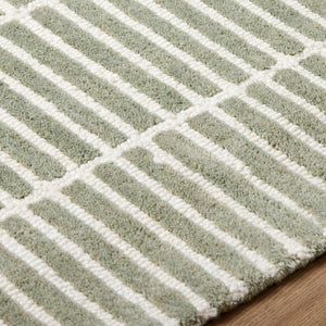 Finial Olive Wool Area Rug