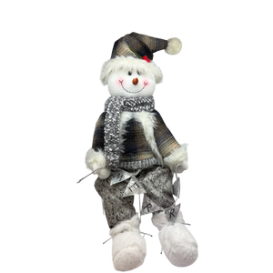 Animated  Snowman With Banner Shelf Sitter