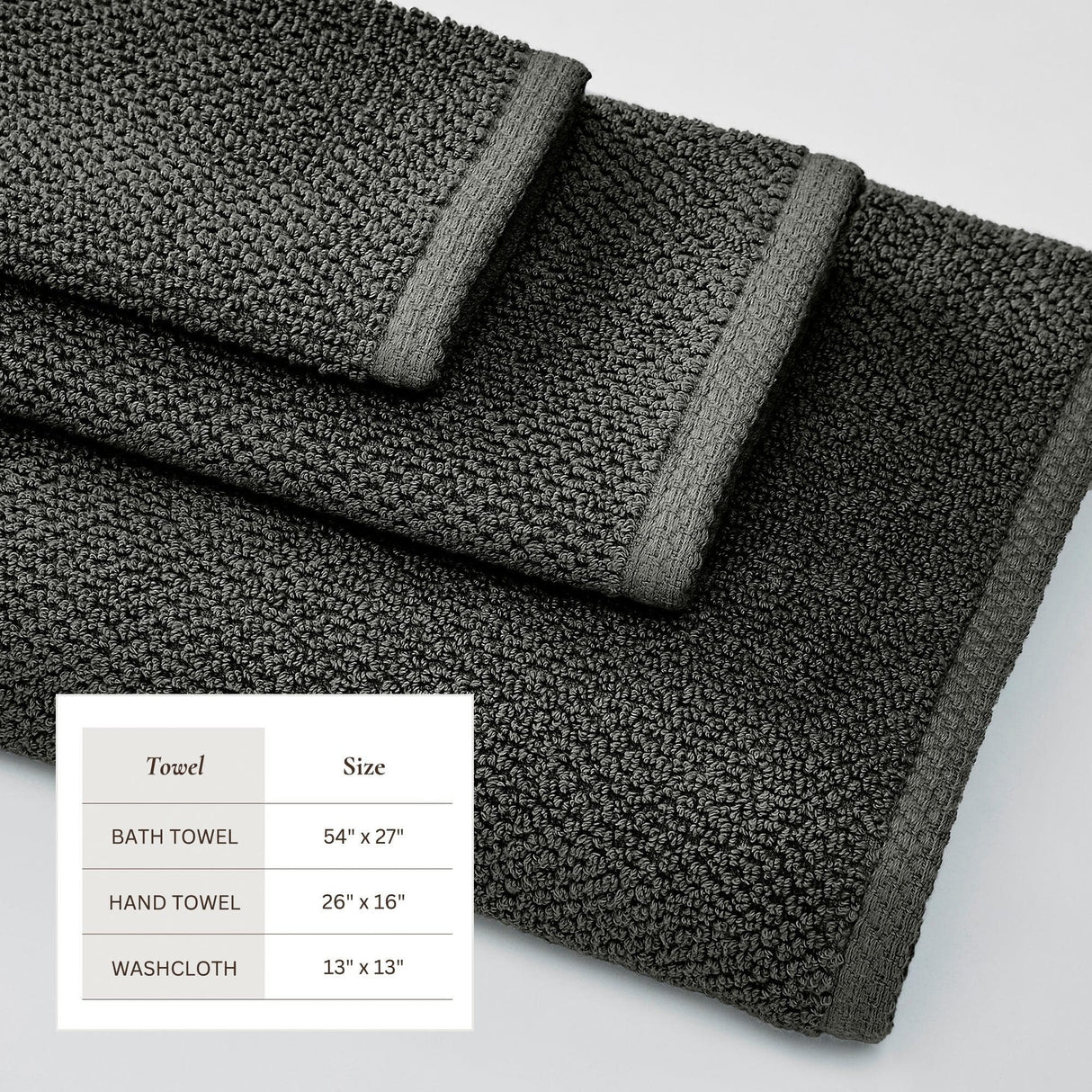 Cotton textured bath towel set - acacia collection