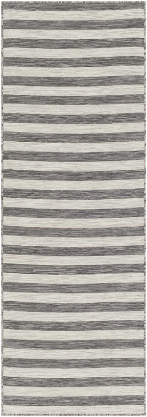 Bongaree Black&Gray Striped Flatweave Carpet - Clearance