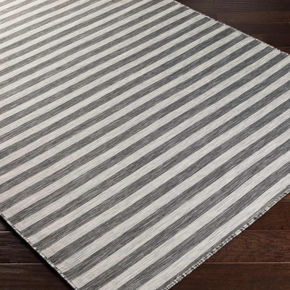 Bongaree Black&Gray Striped Flatweave Carpet - Clearance