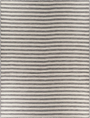 Bongaree Black&Gray Striped Flatweave Carpet - Clearance