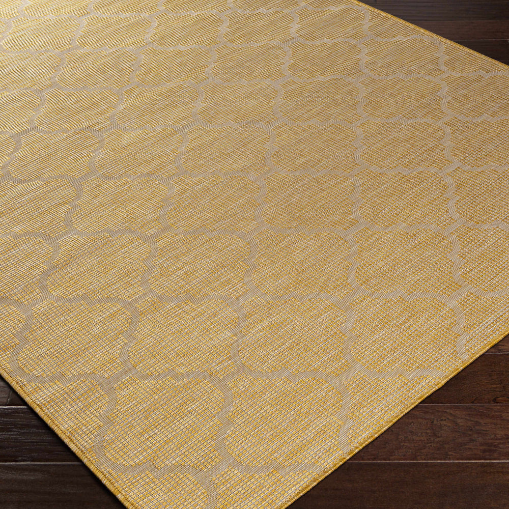 Unique Outdoor Trellis Area Rug, Mustard Yellow - Clearance