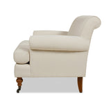 Cobaltex Upholstered Arm Chair with Metal Casters and Rolled Arms - Accent Chairs