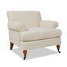 Cobaltex Upholstered Arm Chair with Metal Casters and Rolled Arms - Accent Chairs