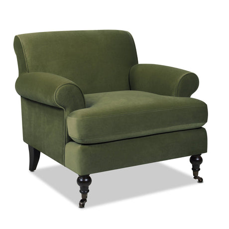 Cobaltex Upholstered Arm Chair with Metal Casters and Rolled Arms - Accent Chairs