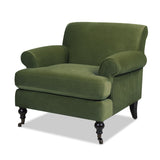 Cobaltex Upholstered Arm Chair with Metal Casters and Rolled Arms - Accent Chairs