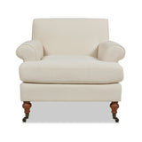 Cobaltex Upholstered Arm Chair with Metal Casters and Rolled Arms - Accent Chairs