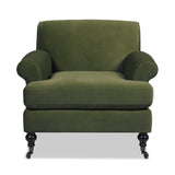 Cobaltex Upholstered Arm Chair with Metal Casters and Rolled Arms - Accent Chairs