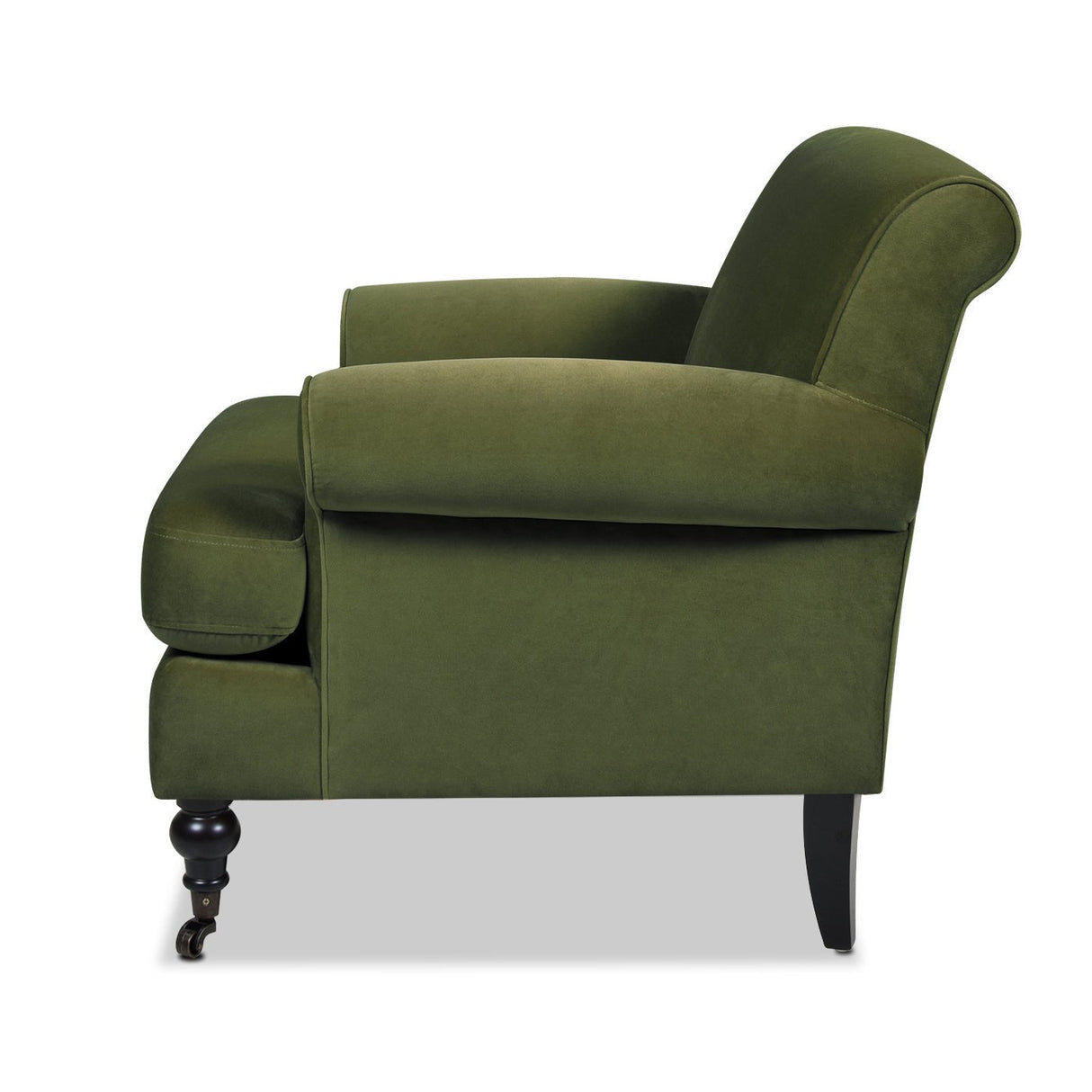Cobaltex Upholstered Arm Chair with Metal Casters and Rolled Arms - Accent Chairs