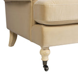 Cobaltex Upholstered Arm Chair with Metal Casters and Rolled Arms - Accent Chairs