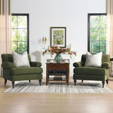 Cobaltex Upholstered Arm Chair with Metal Casters and Rolled Arms - Accent Chairs