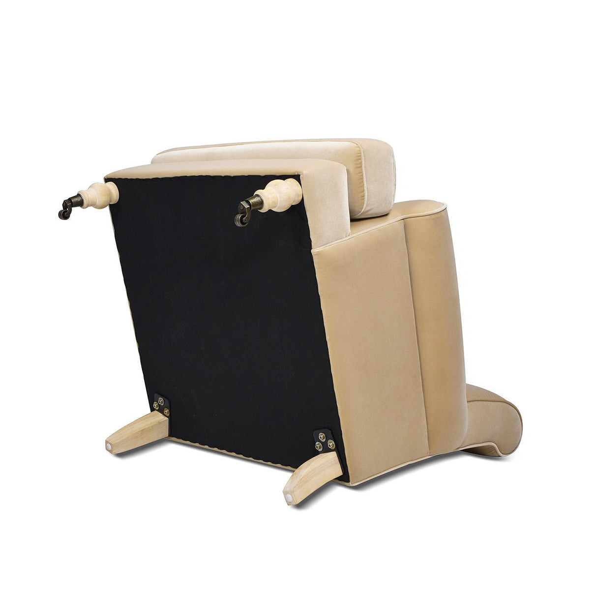 Cobaltex Upholstered Arm Chair with Metal Casters and Rolled Arms - Accent Chairs