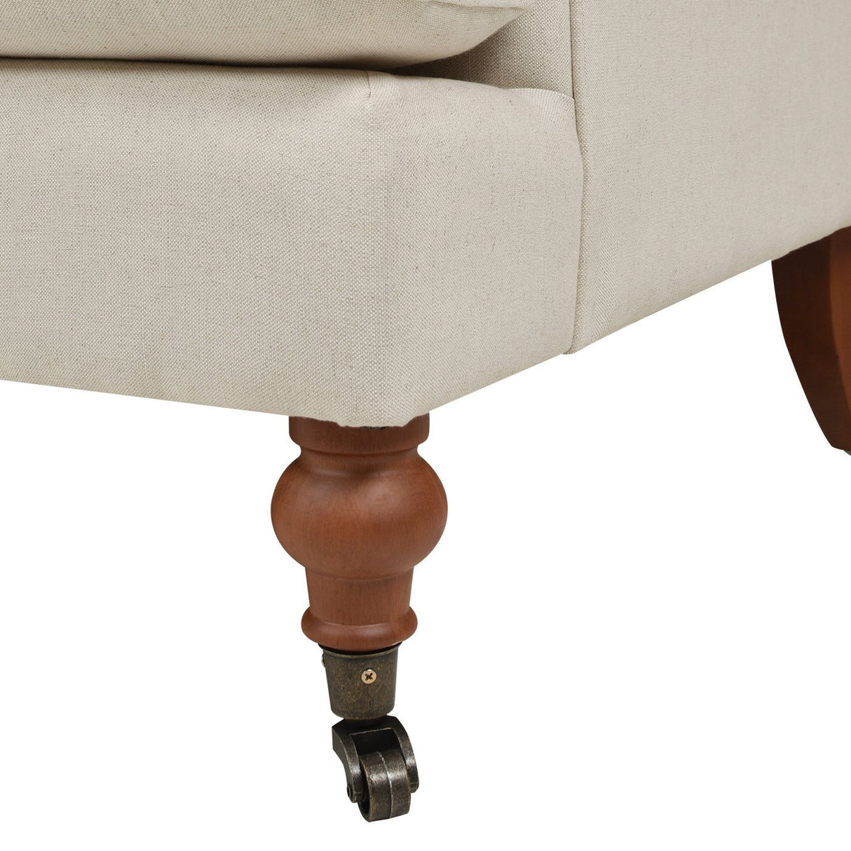 Cobaltex Upholstered Arm Chair with Metal Casters and Rolled Arms - Accent Chairs