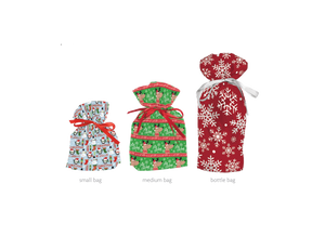 Wrap In A Hurry Pull String Gift Bag 6 piece Assortment - Style 1