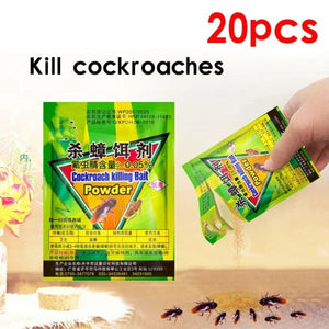Cockroach Killing Bait Powder 10 or 20 Bags – Effective Roach Killer Insecticide Bait