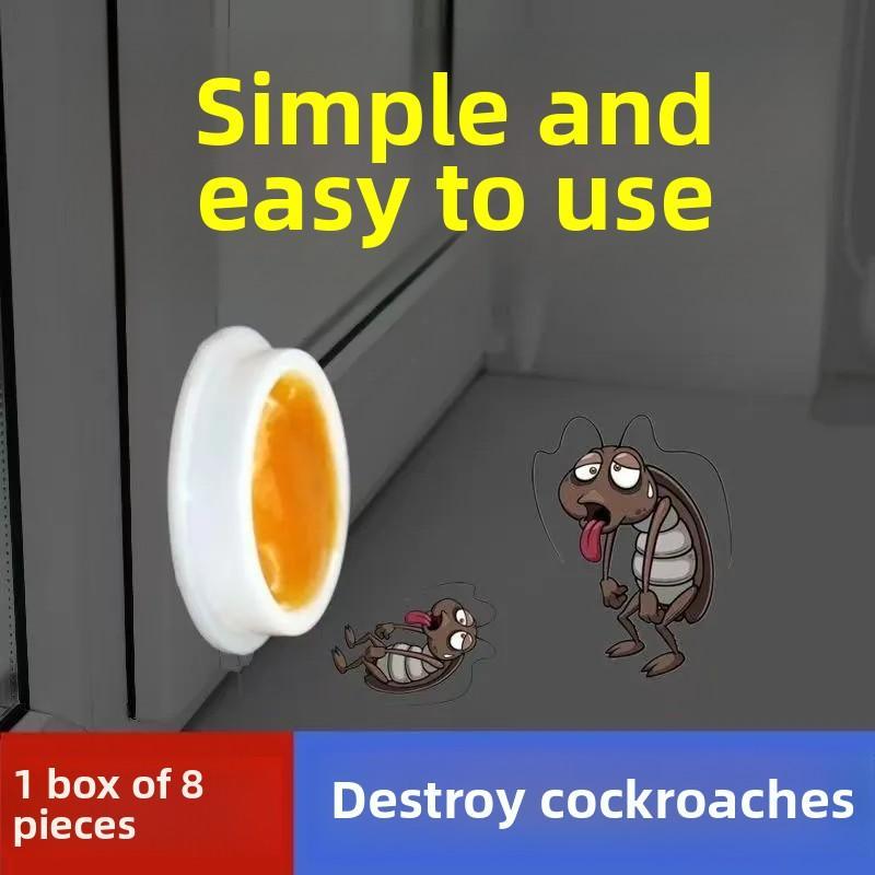Cockroach Bait Sticker Stick Bait Station 8pcs per Box – 1 Year Roach-Free Protection | Kitchen, Bedroom, Hotel