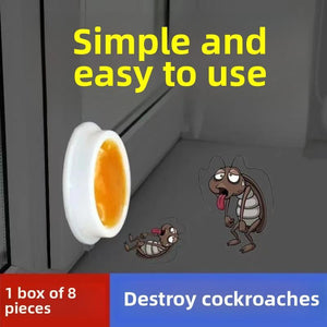 Cockroach Bait Sticker Stick Bait Station 8pcs per Box – 1 Year Roach-Free Protection | Kitchen, Bedroom, Hotel
