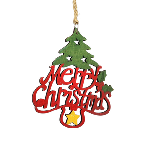 Laser Cut Wooden Ornament - Merry Christmas Tree