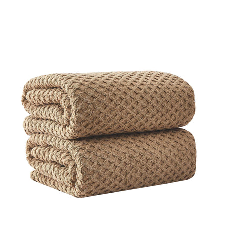 Cotton diamond waffle weave bath towel set - grayson collection