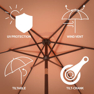 Collins classic cottage tassel market patio umbrella with auto - tilt - Tuesday Morning - Umbrellas & Sunshades