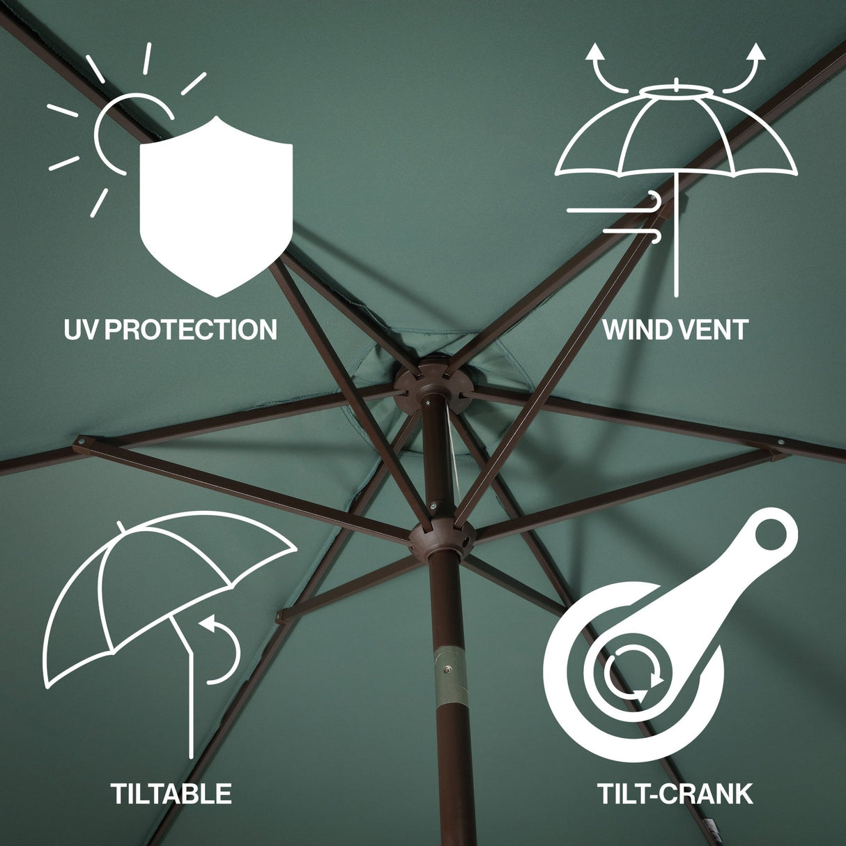Collins classic cottage tassel market patio umbrella with auto - tilt - Tuesday Morning - Umbrellas & Sunshades
